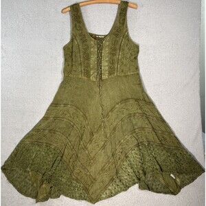 Green Dress Women’s Size S Forest Fairy GoblinCore Ren Faire Peasant Cosplay